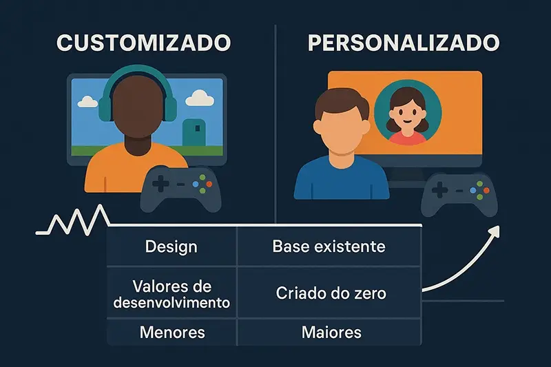 Games personalizados e customizados: diferenças
