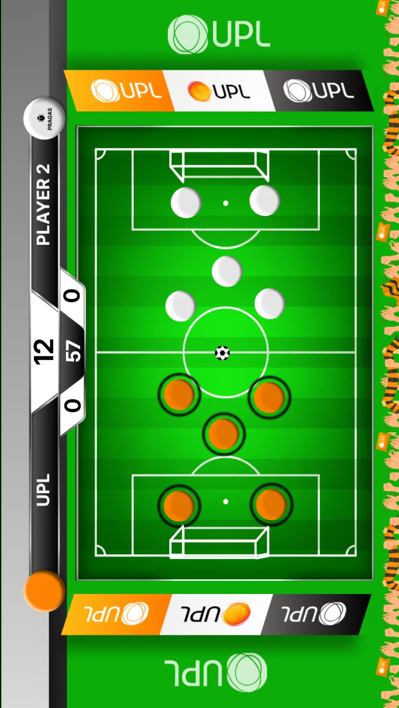 Futebol de botão digital com identidade visual personalizada