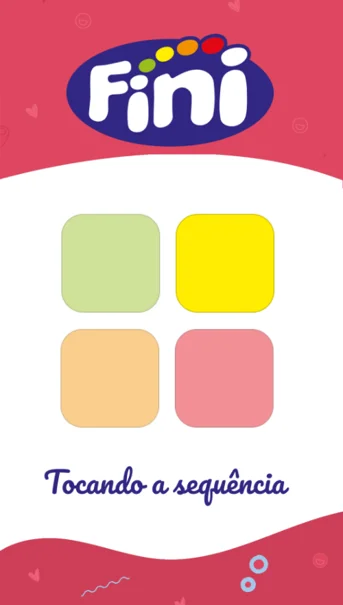 Jogo de sequência de cores com identidade visual personalizada