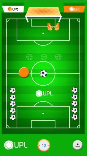 Chute a gol para eventos com identidade visual personalizada